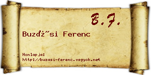 Buzási Ferenc névjegykártya